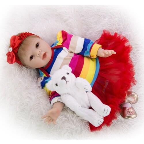 Reborn Baby Doll Toy For Girl Vinyl Newborn toddler Babies Bebe doll with Colorful clothes beautiful princess baby soft silicone