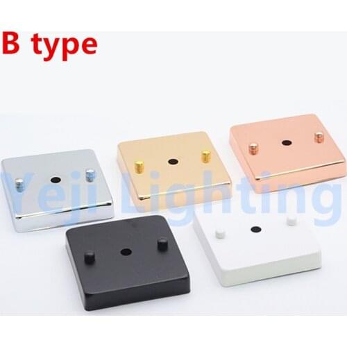 Square ceiling canopy iron ceiling plate with cable clip wire grip for Modern led lamp lamp base ceiling rose lighting fittings