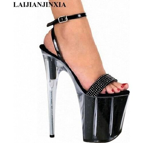 LAIJIANJINXIA Summer Women High Heels Sandals 20cm Sexy Night Club Party Pumps Shoes Woman Platform Sandals Lady Size 35-46