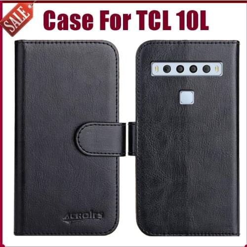 Hot! TCL 10L Case 6.53" Fashion 6 Colors Flip Soft Leather Wallet Protective Cover For TCL 10L Case Card Solts Fundas