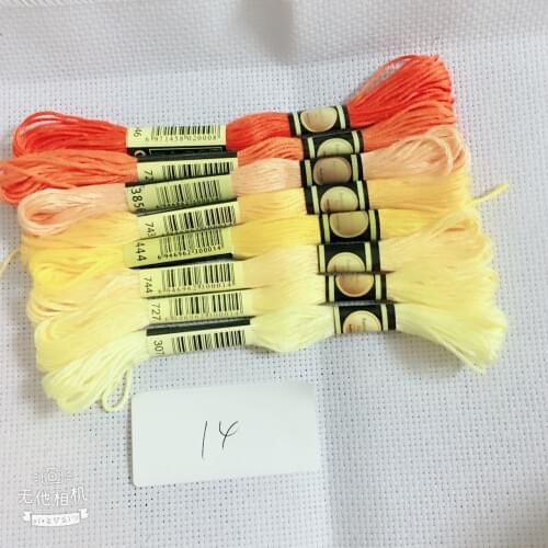 Oneroom Multicolor 8 Pcs Similar DMC Thread Cross Stitch Cotton Sewing Skeins Embroidery Thread Floss Kit DIY Sewing Tools