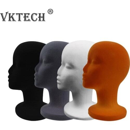 Fashionable Mannequin Foam Female Head for Wig Sunglasses Eyeglass Stand Cleanable Shop Mall Hat CAP Display Holder