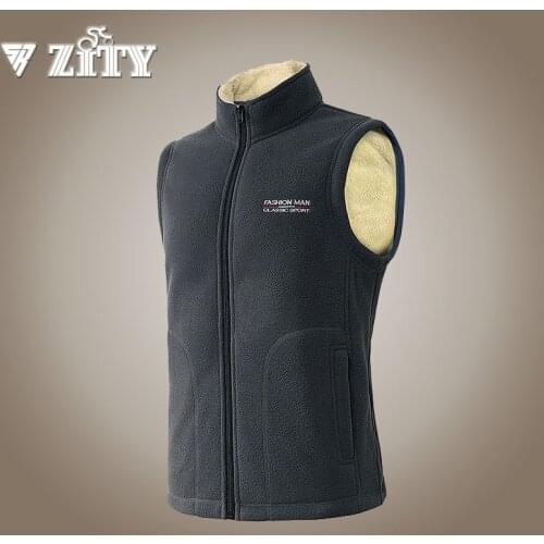 Men Fleece Vest Warm Zip Casual Waistcoat Male Autumn Winter Warm Sleeveless Jacket Outdoor Climbing Hiking Gilets Coat Vests