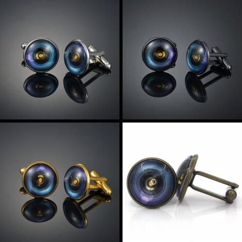 Copper star sky four color metal glass mens French shirt Cufflinks