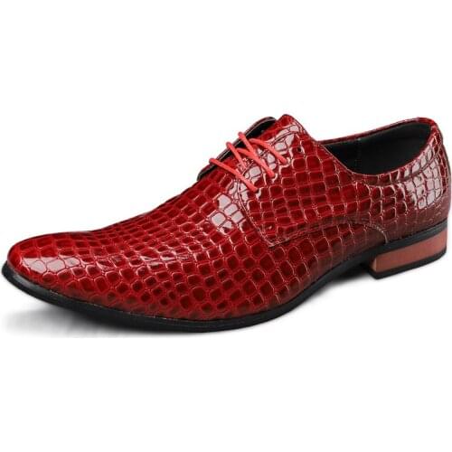 Crocodile Embossed Leather Dress Shoes Formal Business Men Shoes Casual Lace Up Mens Loafers Luxury Suit Wedding Shoes Oxfords
