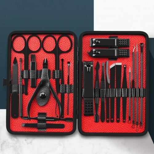 Pedicure Kit Nail Clipper Set 15pcs Professional Men and woman Grooming Kit Stainless Steel Portable Travel Nail Kit