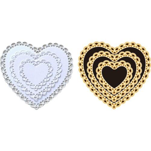 2021 New Handmade DIY Openwork Heart Shape Cutting Die Carbon Steel Cuts for Decor Card