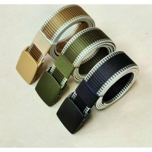 New style Men Nylon Belts Outdoor Sports Belt Canvas Waistband Unisex plastic buckle allergy - proof tactical belt Waist Belt