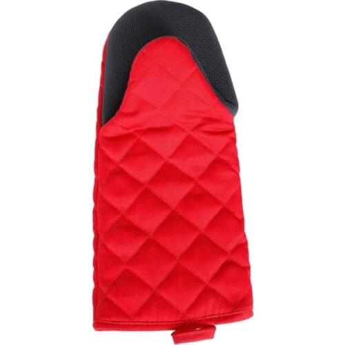 Oven Mitts Kitchen Baking Gloves Silicone Bottom Criss-cross Long