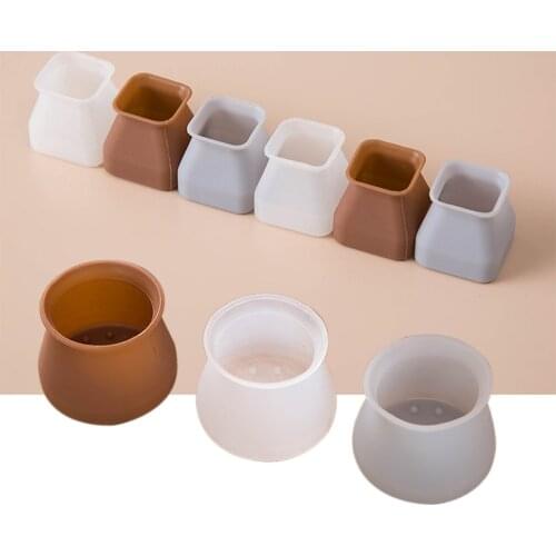 16pcs/lot Silicone Chair Table Foot Cover Protector Furniture Feet Round/Square Non-slip Leg Caps Bottom corner Floor safely pad