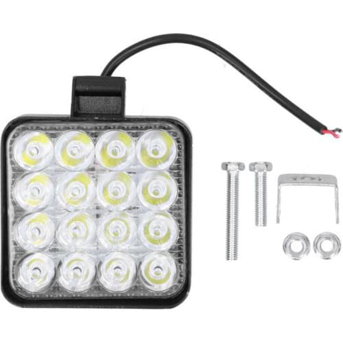 48W LED Work Lamp 2000LM 6000k Square Spotlights White Light IP68 Waterproof Universal Work Lamp