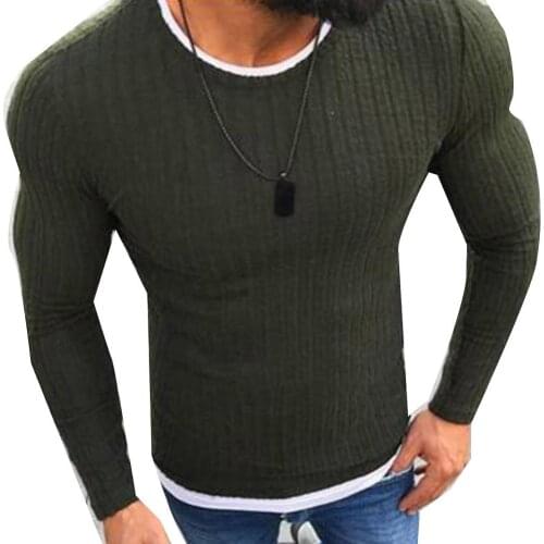 Sweater Men Autumn Winter Mens Knitted Sweaters Men Winter Solid Color O Neck Long Sleeve Knitted Pullover Slim Thin Sweater