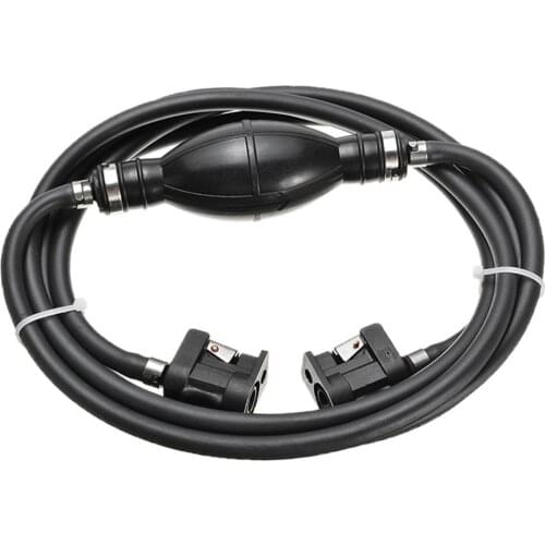 Fuel Line Assembly, 6mm Hose Line Outboard Boat Motor RVs Fuel Assembly with Primer Bulb Steel Hose Clamps 10FT, Easy to Install