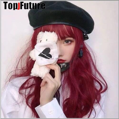 Harajuku Gothic Black Lolita violent Lolita with two jaw diseases JK wears dark functional Beret hat cosplay cap