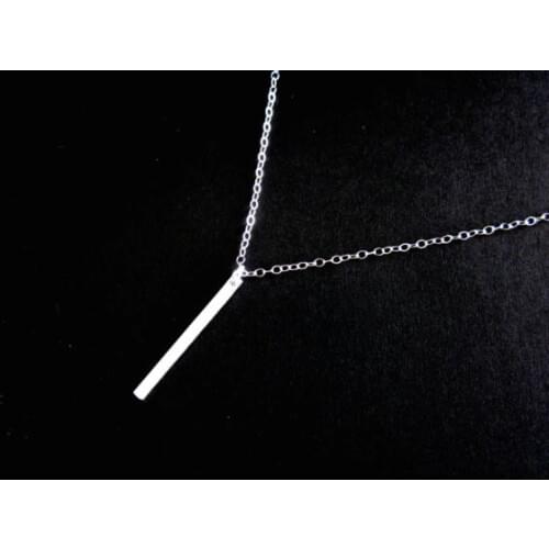 Yiustar Vertical Bar Jewelry Necklace Simple Line Minimalistic Pendant Necklace for Women collar media luna XL059