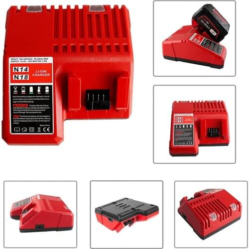 Multi-Voltage Battery Charger for Milwaukee M18 14.4V 18V Li-ion Battery 48-11-1815 48-11-1820 48-11-1840 48-11-1850 48-11-1828