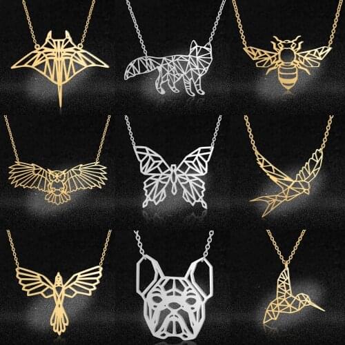 Vni and Mia 100% Stainless Steel Geometric Bee Pendant Necklace For Women Wholesale Fashion Koala Sea Gull Jewelry Dropshipping