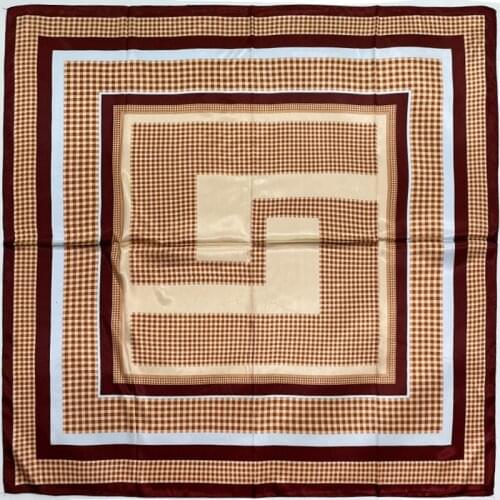 90cm Silk Scarf Ladies 2021 New Plaid Printed Square Scarf Large Silk Satin Scarf Shawl Headscarf Wholesale