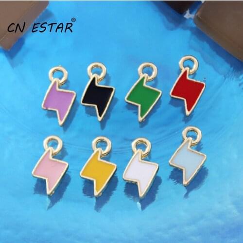 20pcs/Lot Cartoon Cute Mini Little Lightning Enamel Charms Zinc Alloy Jewelry Earring Hair Accessories Pendant