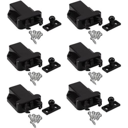 6-Pack Non-Magnetic Push to Open Catch Lock Drawer Cabinet Catch Press Latch Cupboard Bedroom