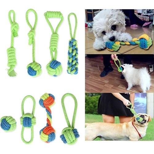 8 Pcs Pack Cotton Chew Toys Set for Dog Chewing Playing Interactive Fun Puppy Supply Pets Accessory Safe Bite Fetching Training