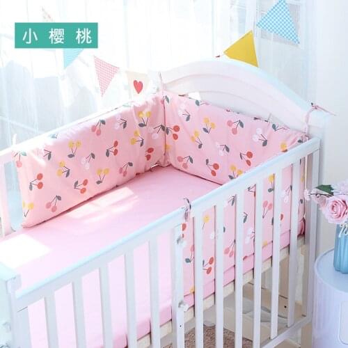 Baby Crib Bumper For Newborns Soft Cotton Bed Bumper Detachable Zipper Baby Room Decoration Infant Cot Protector 1Pcs 180cm