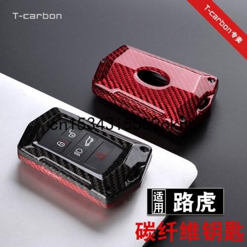 Kay Cover For Jaguar XF XJ Land Rover Series Car Carbon Fiber Key Holder Case Chain