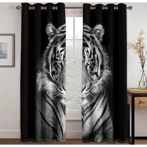 Home Living Room Shade Decorative Curtain Home Textile Decoration Bedroom Curtains Tiger Pattern 3D Printing