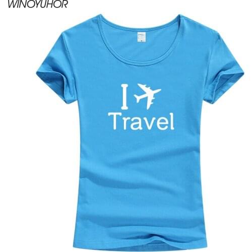 I Love Travel Funny Printed T Shirt Women Summer Short Sleeve T-Shirt Traveler Harajuku Hipster Tops Tee Femenina