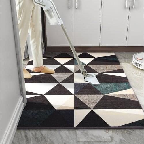 Geometric Jacquard Hallway Entrance Doormat Living Room Large Sofa Chairs Area Rugs Bathroom Anti-slip Kitchen Floor Carpets
