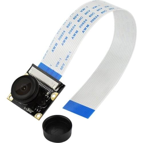 Keyestudio Camera, Fish-eye Wide-angle Camera for Raspberry Pi 4B/3/2 / B + Camera 5MP /1080p