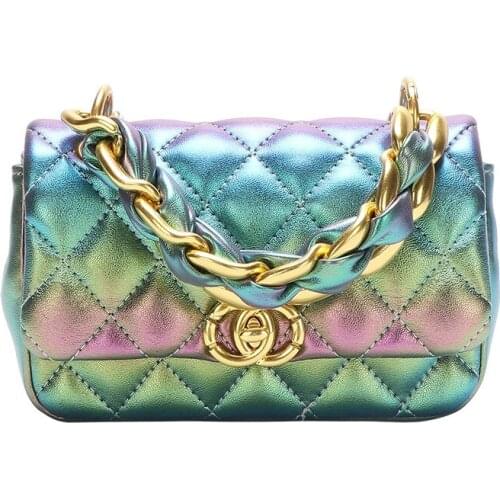 Bag For Women Classic Ladies Handbag High Quality Gradient Soft One Shoulder Messenger Bag Flap Shoulder Bag Square Chain Bag