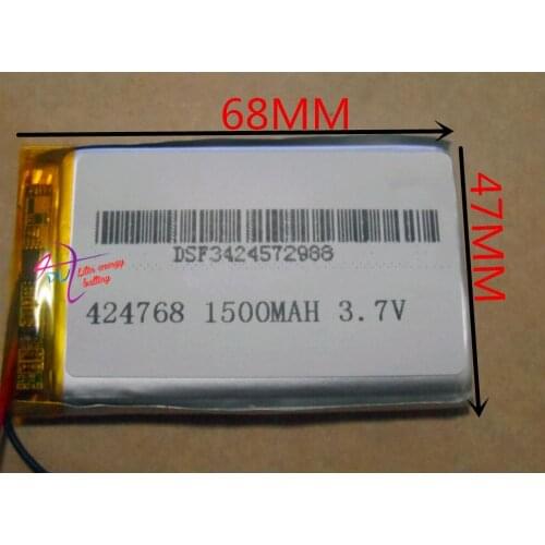 Best battery brand Size 424768 3.7V 1500mah tablet battery with Protection Board For PDA Tablet PCs Digital Product Fre