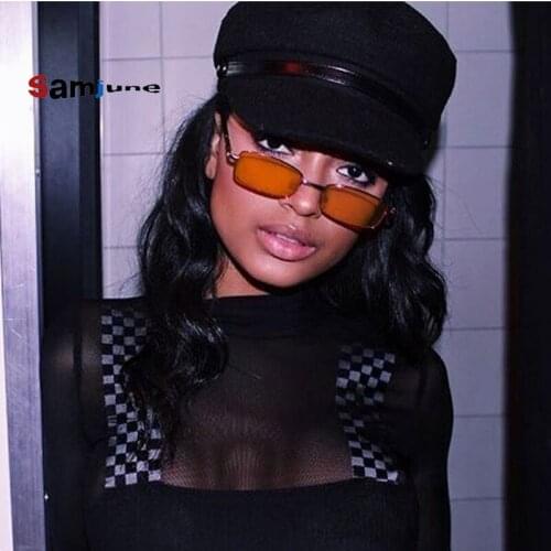 Samjune Samll Square Frame Sunglasses Men Women Brand Glasses Designer Fashion Male Female Shades