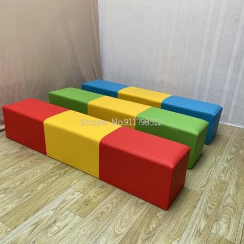 Early childhood education center soft bag stool sofa stool kindergarten software combination leather shoe stool long stool fence