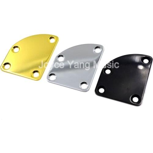 Niko Chrome/Black/Gold Unfilled Corner Cutaway Electric Bass Connecting Neck Joint Plate with 4 Screws Free Shipping