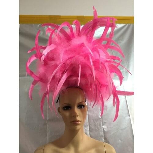 Feather clothing Stage performance catwalk carnival Headdress flower pubs party Mens wear womens clothing
