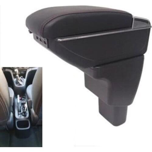For Hyundai I10 armrest box central Store content Storage box armrest box with cup holder ashtray USB interface 2006~2017