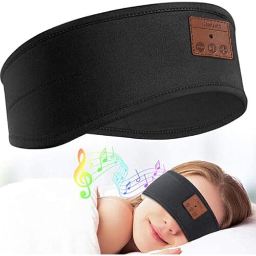 Wireless Bluetooth-compatible 5.0 Headband Handsfree Sports Headset Rechargeable Music Sleeping Eye Mask Headwear