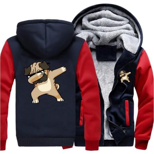 Cute Animal Dog Printing Mens Hoodies 2020 Winter Thick Brand Costume Men Casual Hip Hop Male Warm Coat Funny Harajuku Tracksuit