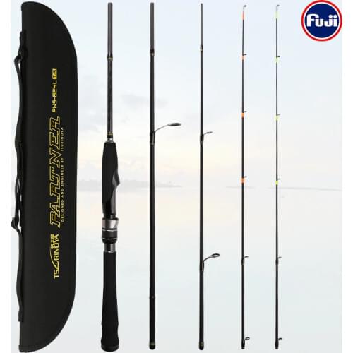TSURINOYA Fishing Rod PARTNER 1.88m UL L 4 Section Universal Rods Trout Bass Soild and Tubular Double Rod Tip Fishing Lure Rod