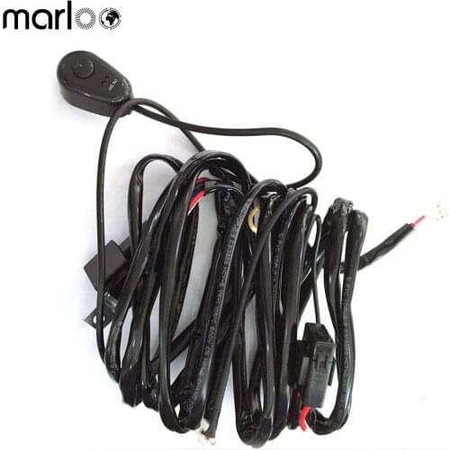 Marloo Universal offroad LED Light Bar Led Work Fog Light Wiring Harness Kit 40A 12V On Off Switch Relay Fuse - For 1 Light