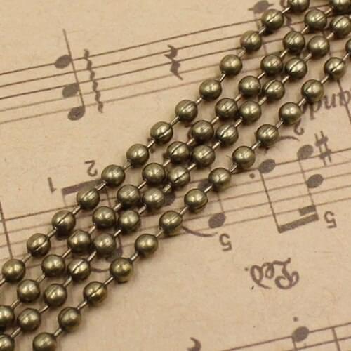 20meters/lot 2.4mm Iron Bead Chains Jewelry Link Bronze Color Bead Chain for Necklace DIY Jewelry Making Accessory K03426