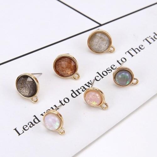 6pcs New Design Fashion Statement Earrings 2019 Belt Hanging Round Stud Earrings For Women Jewelry Material Diy Accessories