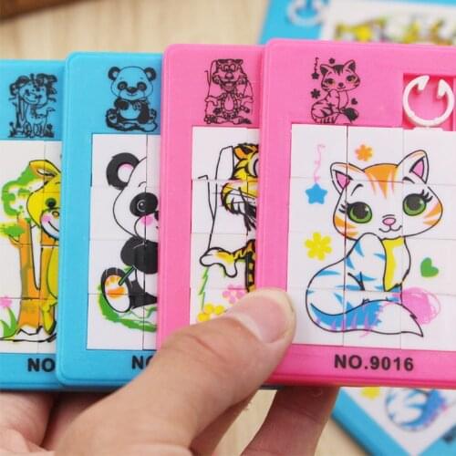 1pc 3D Slide Puzzle Plastic Building Numbers Animal Learning Jigsaw Game Toys Childrens Educational Toy Puzzles Gifts