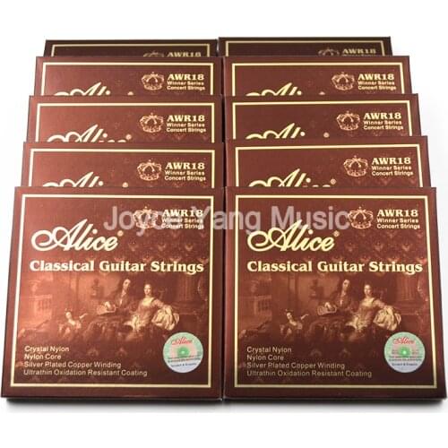 10 Sets Alice AWR18 Classical Guitar Strings Crystal Nylon Silver-Plated Copper Winding Ultrathin Oxidation Resistant 1st-6th