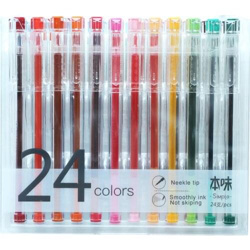 24Pcs/lot Fine Line Drawing Pen For Advertising Design Water Color Gel Pens Stationery Office School Supplies AGPA9206