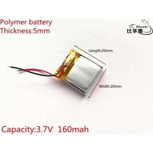 3.7V 160mAh 502020 Lithium Polymer Li-Po li ion Rechargeable Battery cells For Mp3 MP4 MP5 GPS PSP mobile bluetooth
