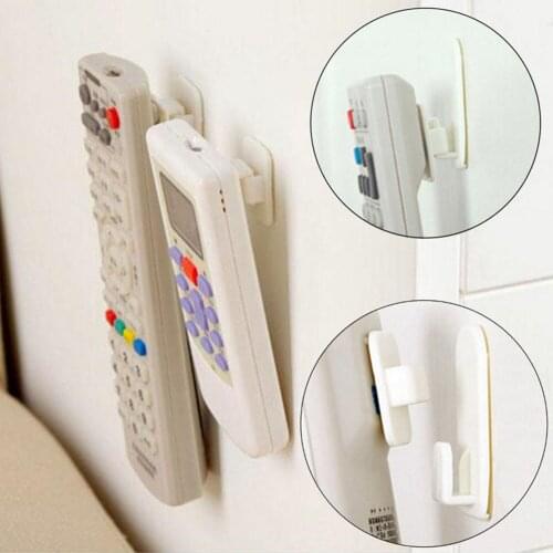 4Pcs/Set Plastic Hooks Sticky Hook Set TV Air Conditioner Remote Controller Hanger Key Practical Use Wall Storage Hanger Holder