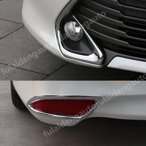 ABS Chrome Front&Rear bumper fog lights decorative frame cover trim For Toyota Camry 2015-2017 Car Accessories